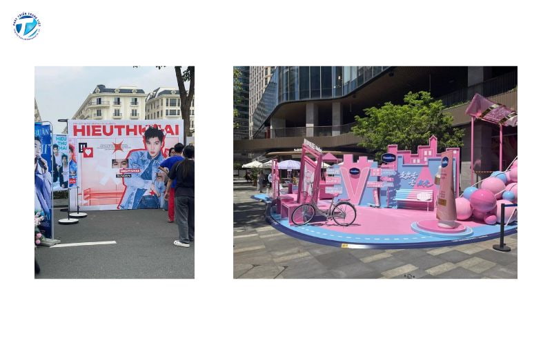 Booth check in là khu vực được thiết kế để chụp ảnh, check in và tạo điểm nhấn thu hút khách hàng